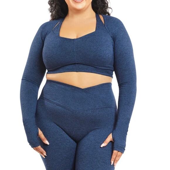 Ilus Label Cinch Allure Cross Over Long Sleeve Crop Top L NWT - Picture 1 of 8